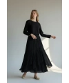 Sentez Kadın Siyah Şifon Maxi Etek