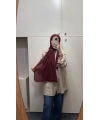 %100 Pamuk Hafif Müslin Şal - Bordo
