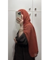%100 Pamuk Hafif Müslin Şal - Taba