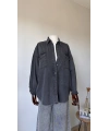 Siyah Cepli Denim Gömlek