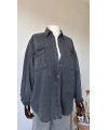 Siyah Cepli Denim Gömlek