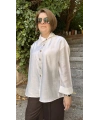 Dik Yaka Gömlek - Beyaz