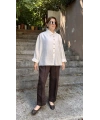 Dik Yaka Gömlek - Beyaz