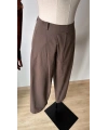 Pamuklu Pile Detaylı Pantolon - Kahverengi