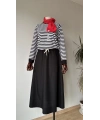 Siyah Beli Lastikli Bağcıklı Pamuk Etek