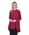 İNVEE 6143 Triko/Kumaş Tunik - Bordo