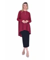 İNVEE 6143 Triko/Kumaş Tunik - Bordo