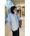 İNVEE 6248 Mavi Triko/Caz Tunik
