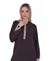 INVEE 6754 İki İplik Kahve Elbise