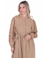 INVEE 6779 Keten Camel Gömlek Elbise