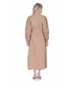 INVEE 6779 Keten Camel Gömlek Elbise