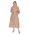 INVEE 6779 Keten Camel Gömlek Elbise