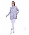 İNVEE 6872 Labirent Desen Triko Tunik - Gri