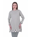 İNVEE 6873 Küp Desen Çağla Triko Tunik