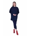 INVEE 6883 Kumaş/Triko Lacivert Tunik