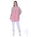 INVEE 6883 Kumaş/Triko Pudra Tunik