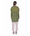 INVEE 6883 Kumaş/Triko Yağ Yeşili Tunik