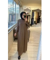 İNVEE 6934 Taşlı Elbise - Kahverengi