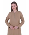 İNVEE 6937 İki İplik Camel Elbise