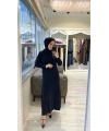 İNVEE 6954 Yün Karışımlı Triko Elbise - Siyah