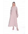 İNVEE 7026 Cepli Modal Elbise - Bej