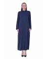 İNVEE 7032 İpek Qupra Gömlek Elbise - Lacivert