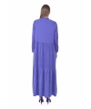 İNVEE 7033 Desenli Modal Elbise - Mor