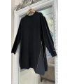 İNVEE 7047 Fermuar Detaylı İki İplik Tunik - Siyah