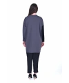 İNVEE 7048 Renk Bloklu Triko Tunik - Antrasit
