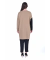 İNVEE 7048 Renk Bloklu Triko Tunik - Camel
