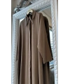 İNVEE 7057 Modal Kumaş Uzun Gömlek/Kap - Kahverengi