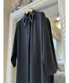 İNVEE 7057 Modal Kumaş Uzun Gömlek/Kap - Siyah