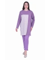 İNVEE 7062 Taş Baskılı Triko Tunik - Mor