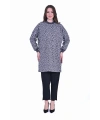 İNVEE 7067 Leopar Desenli Siyah Tunik