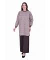İNVEE 7067 Leopar Desenli Kahverengi Tunik
