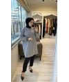 İNVEE 7067 Leopar Desenli Antrasit Tunik
