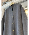 İNVEE 7070 Yün Karışımlı Triko Hırka - Gri