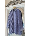 İNVEE Çizgili Pamuk Gömlek - Lacivert