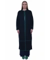 İNVEE 7083 Yün Karışımlı Uzun Hırka - Lacivert