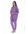 İNVEE 7091 Desenli Triko Tunik - Mor