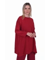 İNVEE 7104 Rahat Kalıp Caz Tunik - Bordo