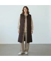 İNVEE Kapitone Uzun Yelek - Kahverengi
