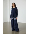 İNVEE Renk Bloklu Triko Tunik - Lacivert