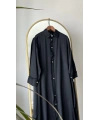 İthal Uzun Gömlek - Siyah