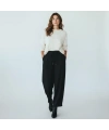 Sentez Beli Ayarlanabilen Lastikli Pantolon - Siyah