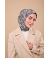 Silk Home Geometrik Desen Eşarp - Gri, Kot Mavi, Bebe Mavi, Vizon