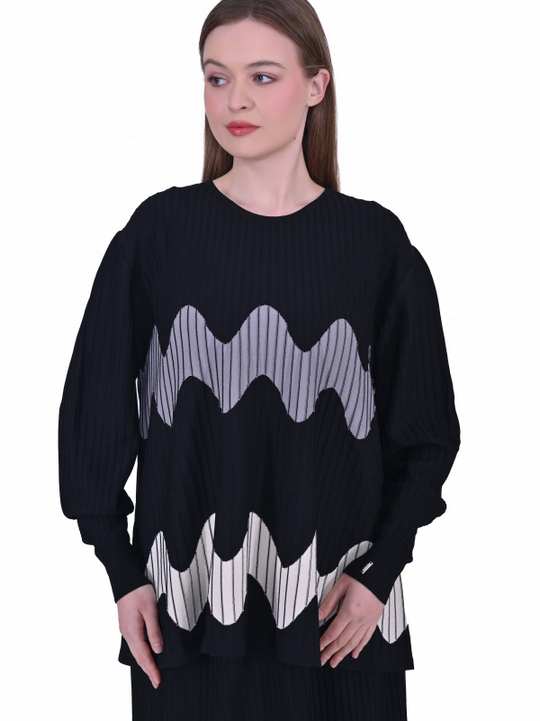 İNVEE 6990 Siyah Triko Tunik