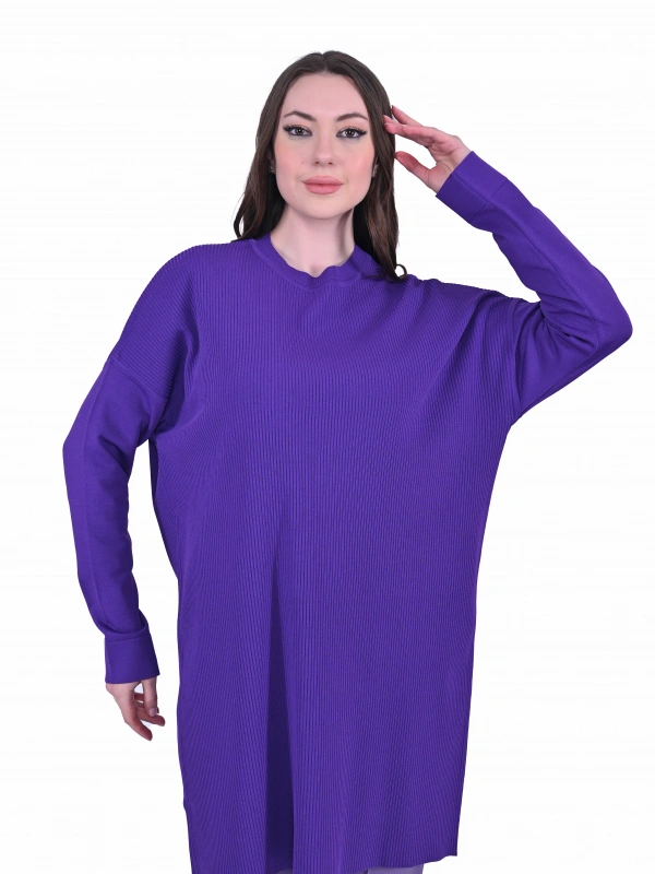 İNVEE 7014 Triko Tunik - Mor