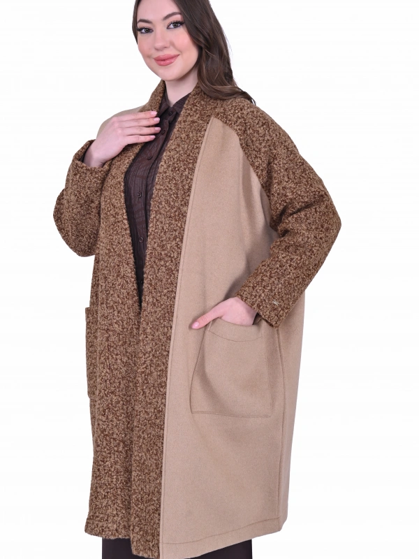 İNVEE 7054 Yün Karışımlı Kahverengi Kaşe Kap