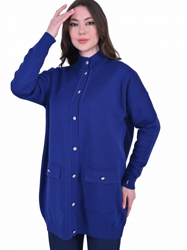 İNVEE 7070 Yün Karışımlı Triko Hırka - Parlament